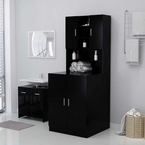 Vidaxl Meuble Pour Machine À Laver Noir 71x71,5x91,5 Cm