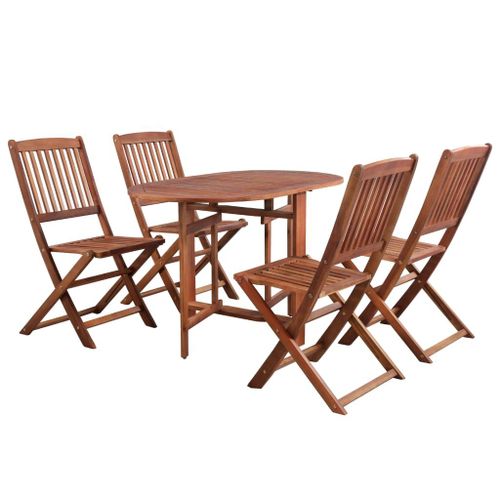 Vidaxl Mobilier À Dîner D'extérieur Pliable 5 Pcs Bois D'acacia Solide