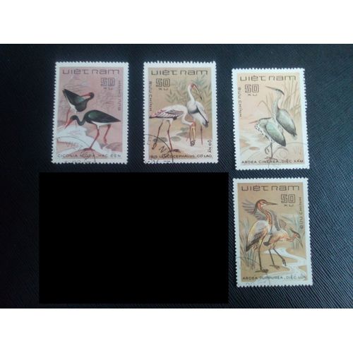 Timbre Vietnam Yt 470 A 473 Oiseaux 1983 ( 061105 )