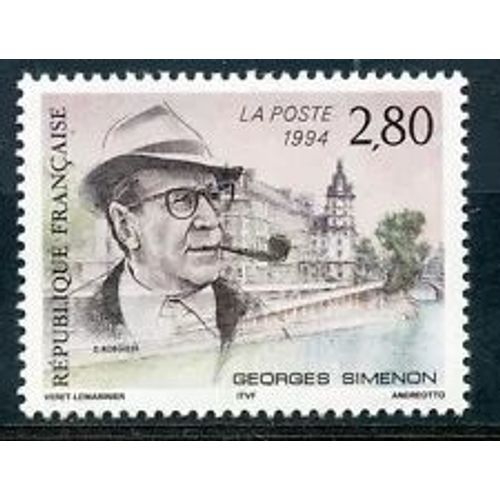 Timbre France 1994 Neuf ** Yt N° 2911 Georges Simenon