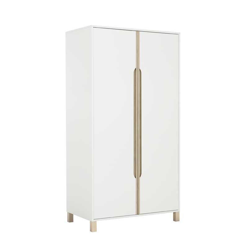 Armoire 2 Portes Battantes Blanc/Bois - Ciel