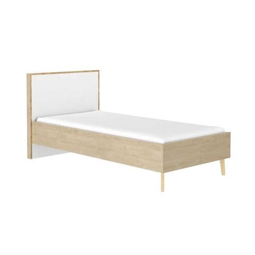 Cadre + Tête De Lit 90*200 Cm Chêne Blond/Blanc - Esmey