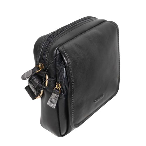 Sac KATANA porté travers en cuir réf 36101 noir (3 couleurs disponible)