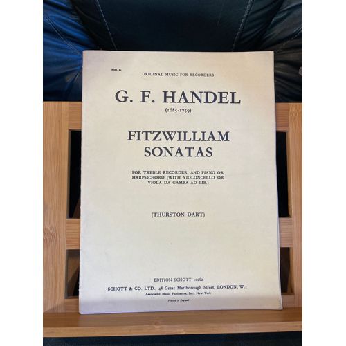Haendel Handel Fitzwilliam Sonatas Partition Flute Bec Piano Violoncelle Schott