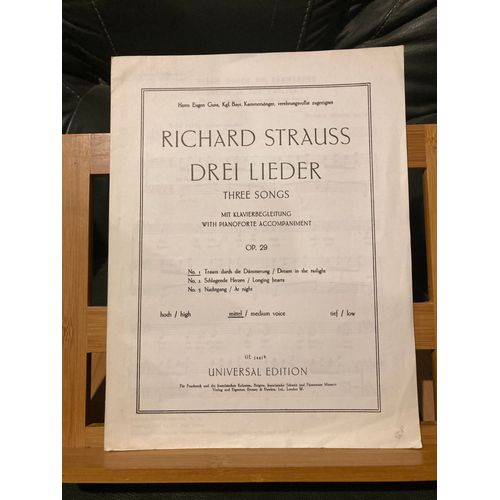 R. Strauss Traum Durch Die Dämmerung Op. 29 N°1 Partition Chant Piano Universal Voix Moyenne