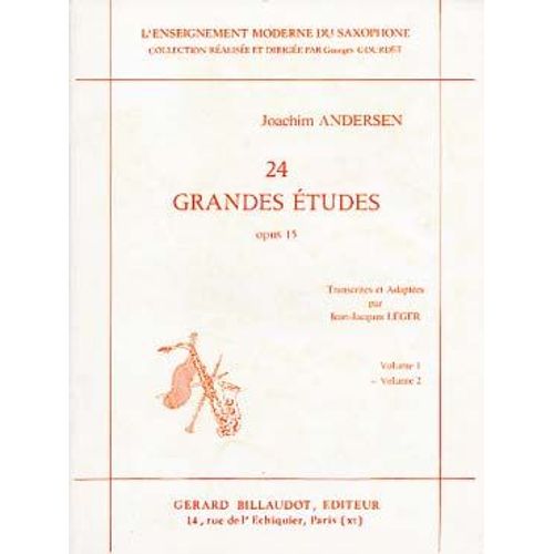 24 Grandes Études Opus 15 Volume 2 - Transcription Et Adaptation Pour Le Saxophone Par Jean-Jacques Léger