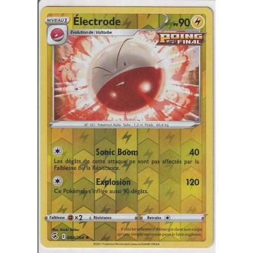 Carte Pokemon - Electrode - 088/264 - Holo-Reverse - Épée Et Bouclier 8 - Poing De Fusion - V.F