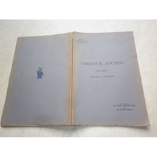 Catalogue Des Tableaux Anciens, Pastels, Dessins, Marbres