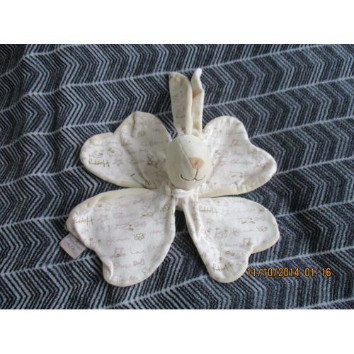 Doudou Lapin Fleur P'tit Lapin Beige/Crème/Écru/Marron Cmp