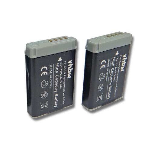 vhbw 2x Batteries remplacement pour Canon NB-13L pour appareil photo, reflex numérique (1010mAh, 3,7V, Li-ion)