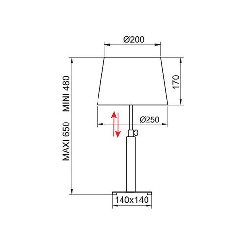 Aluminor Quatro Up Lampe Table Chêne Clair/Chromée