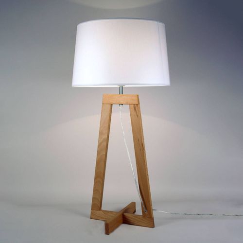 Lampe À Poser Sacha Lt En Tissu Et Bois