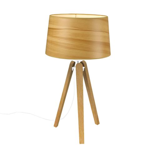 Lampe À Poser Essence Lt, Abat-Jour Aspect Bois