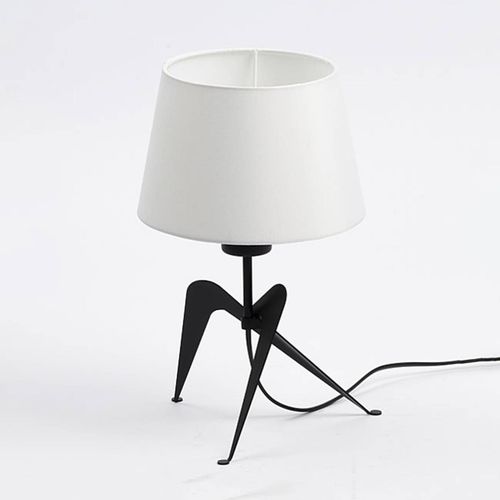 Lampe À Poser Lola Abat-Jour Tissu, Noire-Blanche