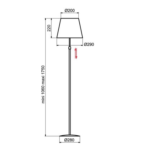 Aluminor Store Lampadaire, Blanc/Noir