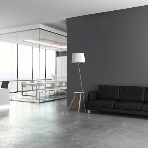 Aluminor Trio Lampadaire Avec Tablette Et Usb