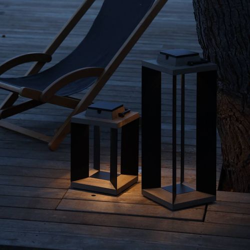 Lanterne Solaire Teckalu, Duratek/Alu Noir 36,5 Cm