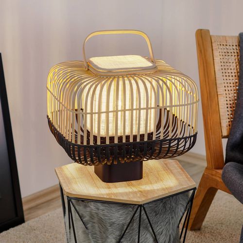 Forestier Bamboo Square S Lampe À Poser Noire