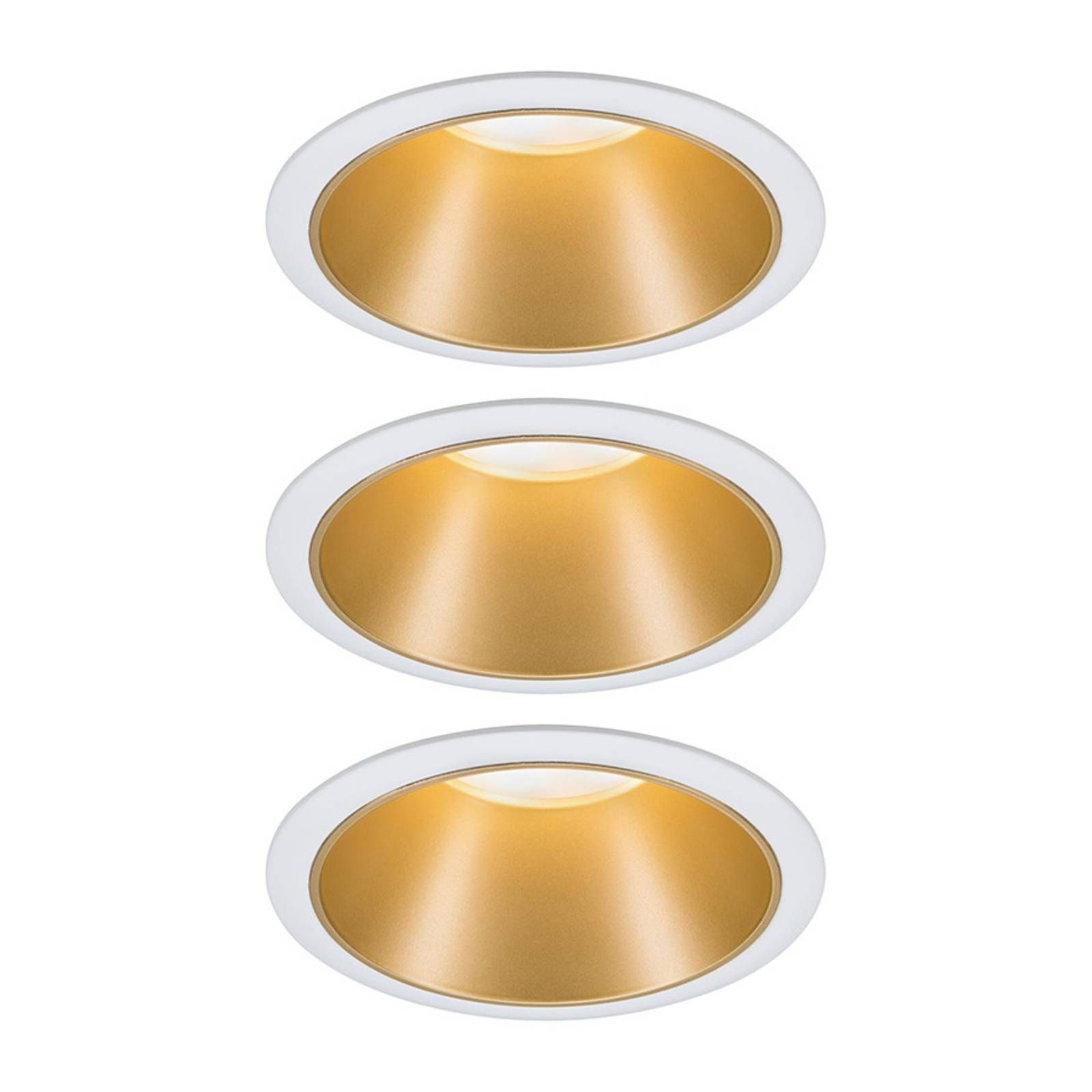 Paulmann Cole spot LED, dor&eacute;-blanc, lot de 3