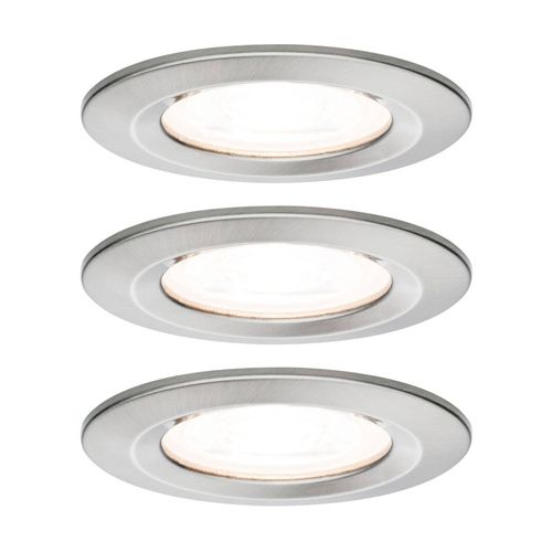 Paulmann 3 Spots Nova Rond, Ip44, Dimmable, Fer