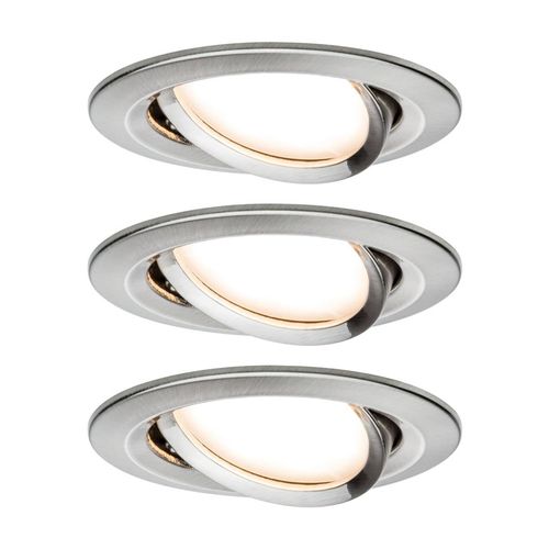 Paulmann 3 Spots Nova Coin Rond Inclinable, Fer
