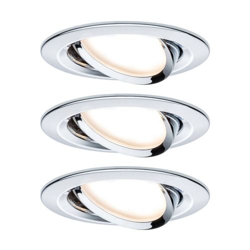 Paulmann 3 Spots Nova Coin Rond Inclinable, Chromé
