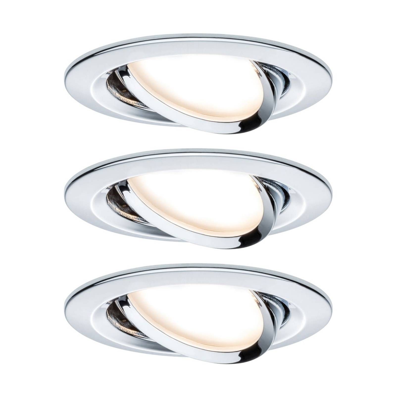 Paulmann 3&nbsp;spots Nova Coin rond inclinable, chrom&eacute;