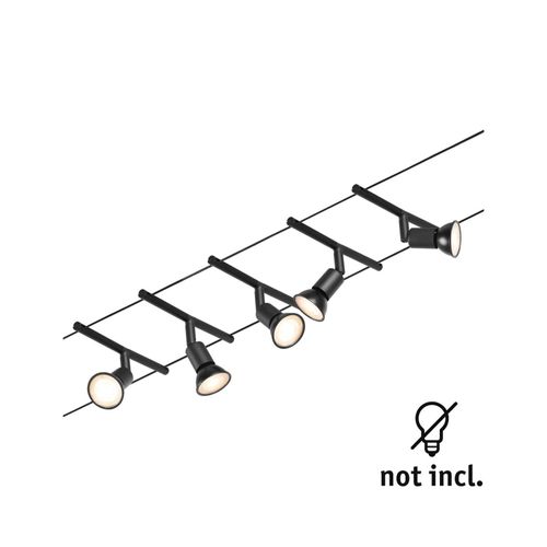 Paulmann Wire Salt Système Câble 5 Lampes 5m Noir
