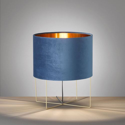 Lampe À Poser Aura Abat-Jour Velours, 43 Cm, Bleue