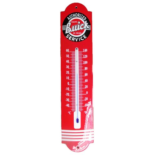 Thermometre En Émail Buick Service 30cm Deco Garage Tole Emaillée Rouge