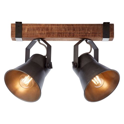 Spot Pour Plafond Plow, Noir/Bois Foncé