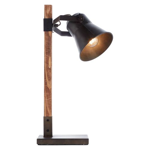 Lampe À Poser Plow, Noire/Bois Foncé