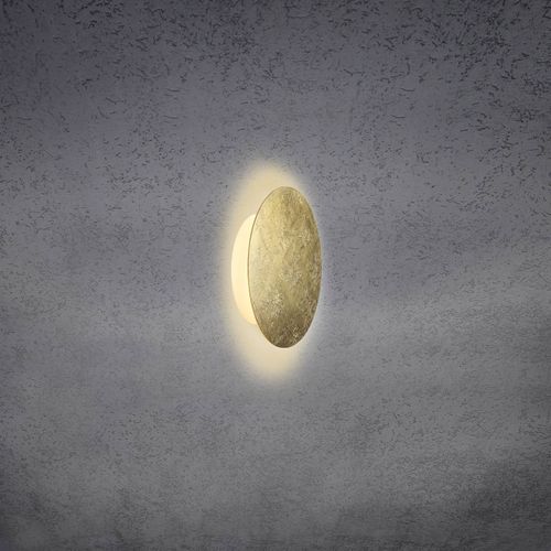 Escale Blade Applique Led, Feuille DOr, Ø 18 Cm