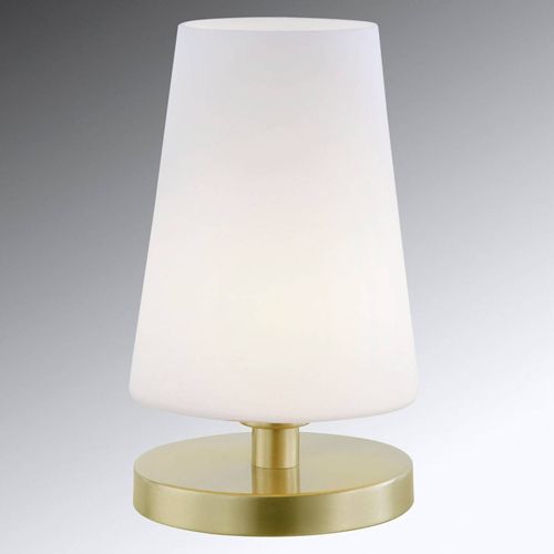 Lampe À Poser Led Sonja Dimmable, Abat-Jour Verre