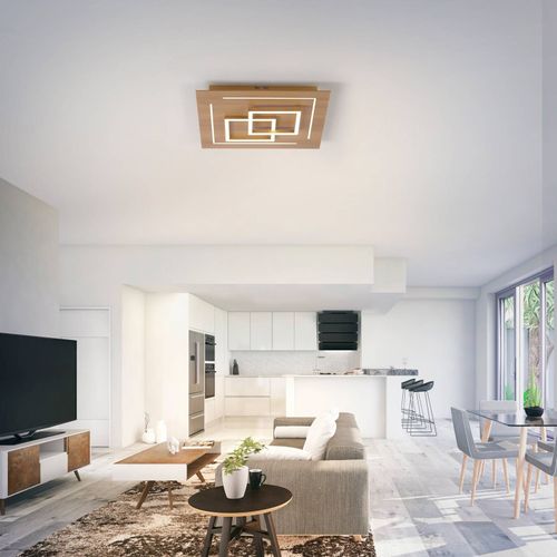 Paul Neuhaus Q-Linea Plafond Led Décor Bois 40cm