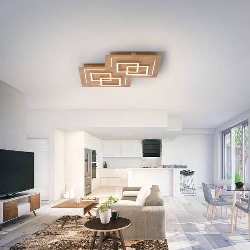 Paul Neuhaus Q-Linea Plafond Led Décor Bois 60cm