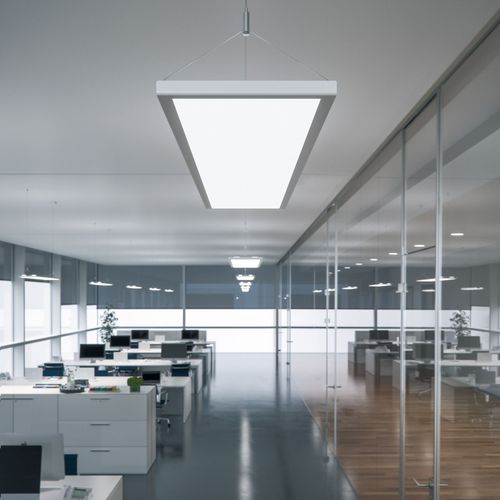 Suspension Led Idoo Pour Bureaux 49 W, Argentée