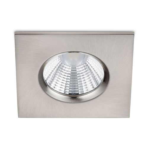 Spot Encastré Led Zagros Carré Ip65 En Nickel Mat