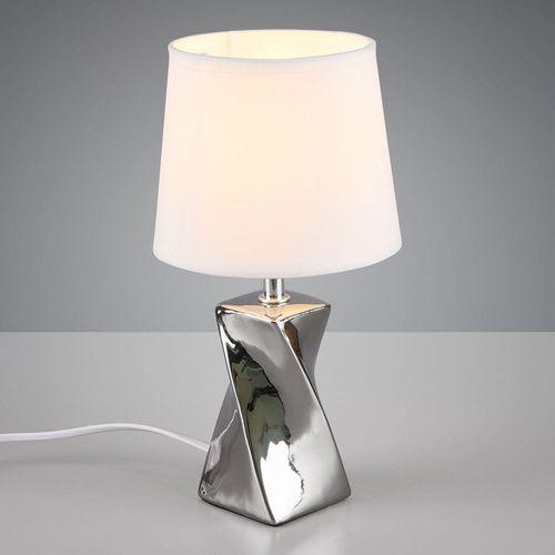 Lampe À Poser Abeba, Ø 15 Cm, Blanc-Argenté
