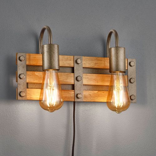 Applique Khan, Vintage, Câble + Fiche, 2 Lampe