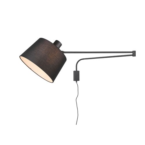 Applique Baldo Avec Câble + Fiche, Noire