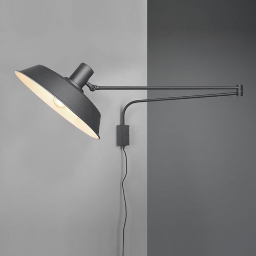 Applique Bolder Avec Câble + Fiche, Noire Mate