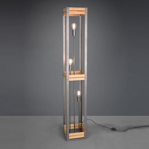 Lampadaire Khan Style Vintage Avec Éléments Bois