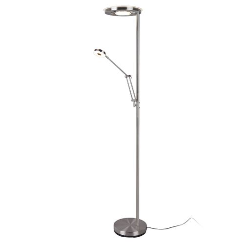 Lampadaire Indirect Led Barrie Liseuse, Nickel Mat