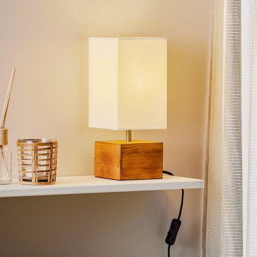 Lampe À Poser Woody À Pied En Bois, 12 Cm X 12 Cm