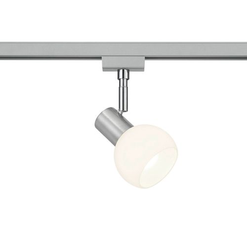 Spot Système Sur Rail Duoline, Verre Opale/Nickel
