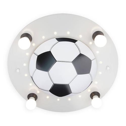 Plafonnier Football, 4 Lampes, Argenté-Blanc