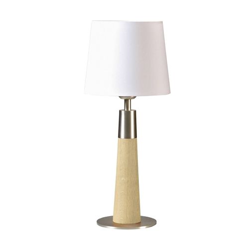 Herzblut Conico Lampe Table Blanche Chêne Nat 44cm