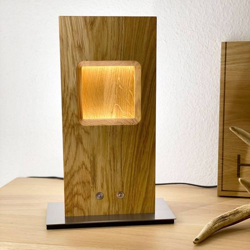 Herzblut Pan Lampe À Poser Led, Chêne Huilé, Dim