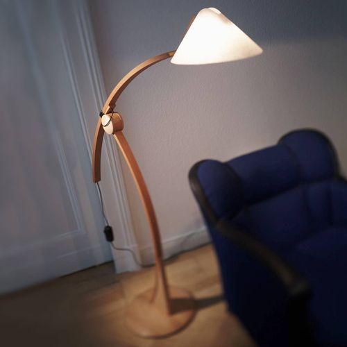 Lampadaire Pollo E27 En Hêtre, Dimmable